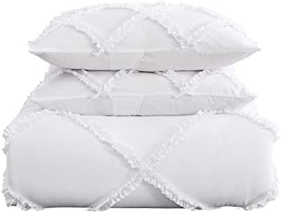 Laura Ashley Twin XL Comforter Set in Solid White