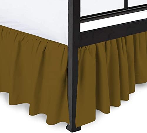 Sajida Taupe Ruffle Bed Skirt Twin XL 39x80