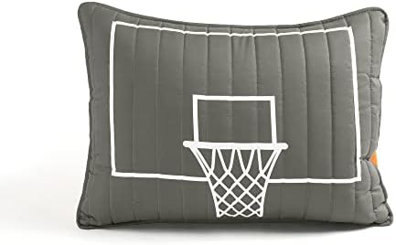 Lush Decor Basketball Quilt Set 4 Piece Twin Charcoal