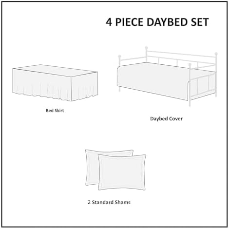 Taozhiyuan Azalea Floral Chintz Daybed Set 4 Piece Pink Garden
