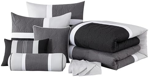Chezmoi Upland 7-Piece Patchwork Comforter Set Queen