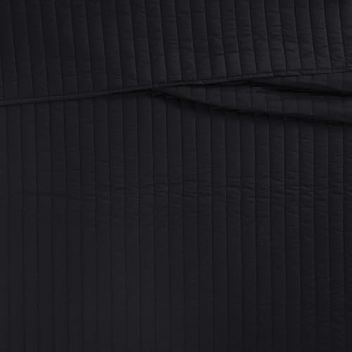 Brooklyn Loom Cotton Percale Black King 3 Piece Quilt Set