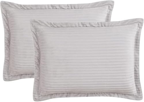 Hearth Harbor Premium Flannel Duvet Cover Set - 3 PC Silver Gray