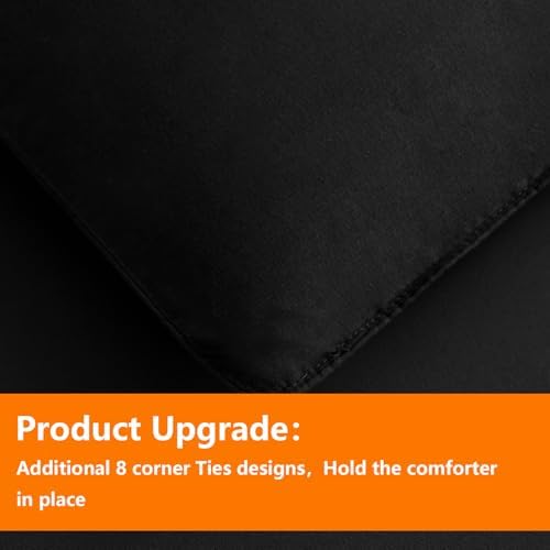TAIMIT Black Comforter Set 7 Piece Bed in a Bag
