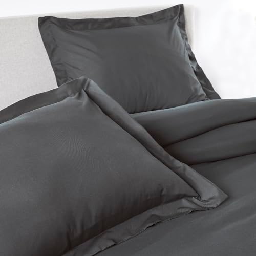 PeachSkinSheets Original 1500TC Queen Duvet Cover Set Graphite Gray