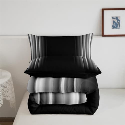 Feelyou Geometric Abstract Ombre Comforter Set for Kids Boys Girls
