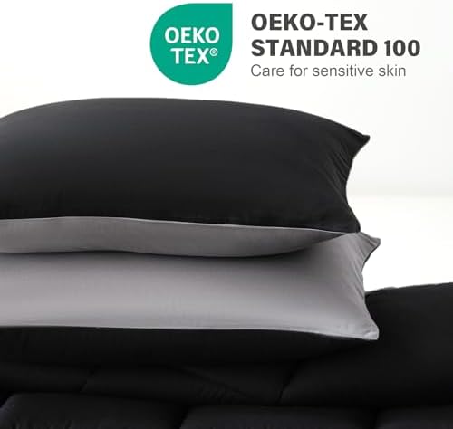 Decroom Lightweight Twin Comforter Set - BlackGrey