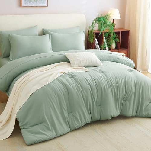 CozyLux Twin XL Comforter Set Sage Green