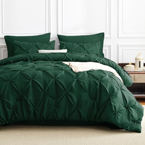CozyLux Emerald Green Cal King Comforter Set 7-Piece