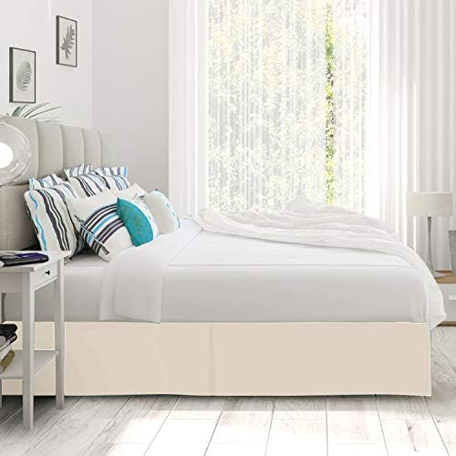 Sajida Cotton Box Pleated Bed Skirt King Size Ivory