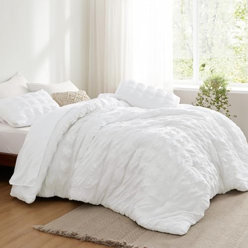 Bedsure Full Bed In A Bag - 7 Piece Plaid Seersucker Set