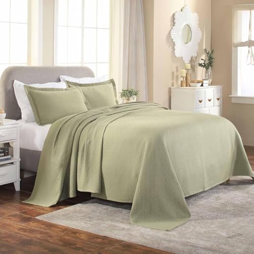 Superior 100 Cotton Basket Weave Bedspread Set