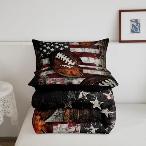 Feelyou American Football Comforter Set Kids Sports Theme