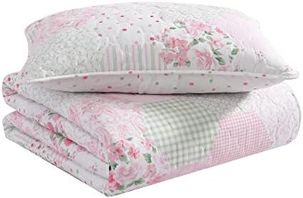 Laura Ashley Kids Quilt Set Reversible Ellyn Pink Twin