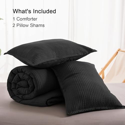 PHF Ultra-Soft Waffle Comforter Set Queen Size