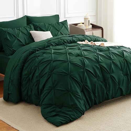CozyLux Emerald Green Cal King Comforter Set 7-Piece