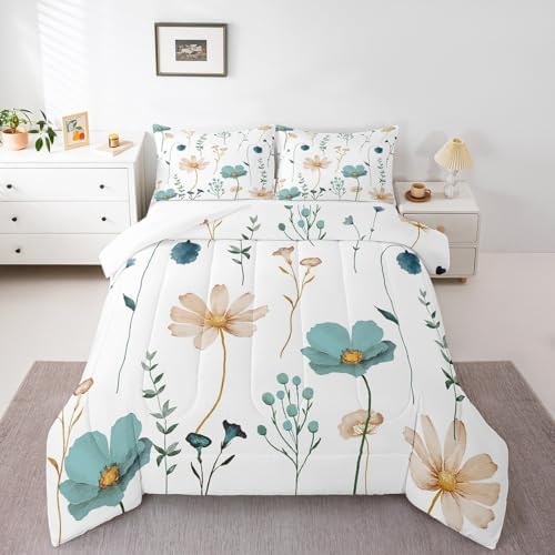 Erosebridal Watercolor Floral Comforter Set