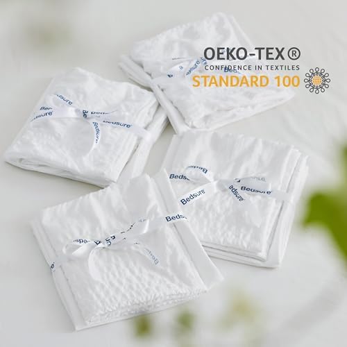 Bedsure Full Bed In A Bag - 7 Piece Plaid Seersucker Set