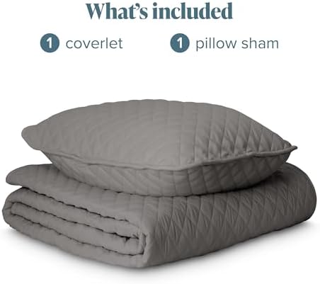 Bare Home Coverlet Set TwinTwin XL Grey