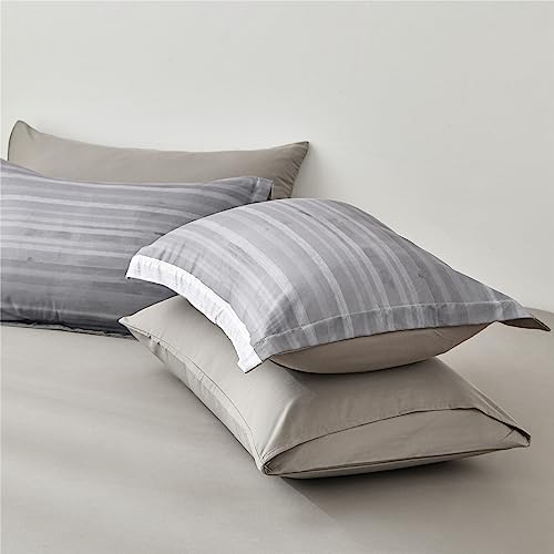 KAKIJUMN 7-Piece Full Stripe Comforter Set