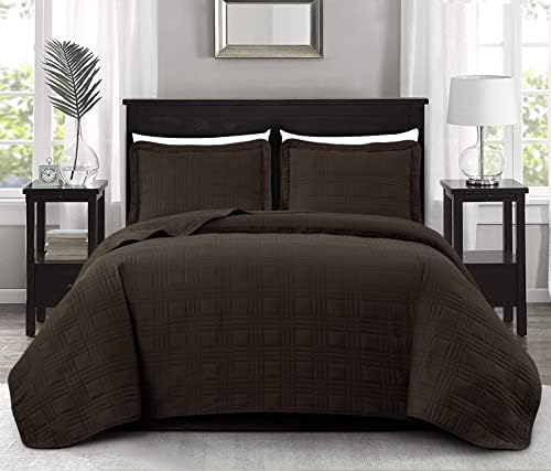 Chezmoi Collection Kingston Queen Size Bedspread Set 3-Piece