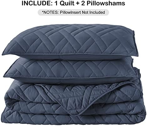 HORIMOTE HOME King Size Quilt Set Navy Blue 1