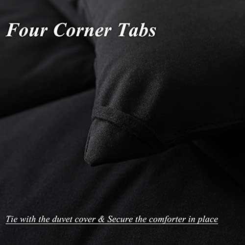 ELNIDO QUEEN Black Queen Comforter Set 3 Pieces