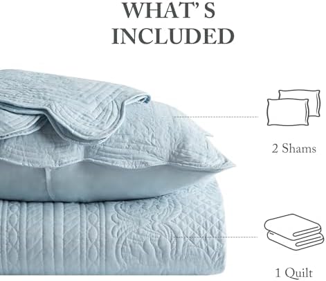 Madison Park King Quilt Set with Damask Coverlet Scallop Edge