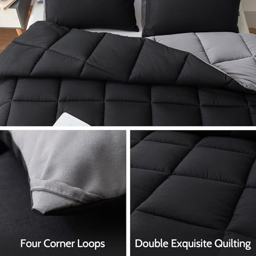Decroom Lightweight Twin Comforter Set - BlackGrey
