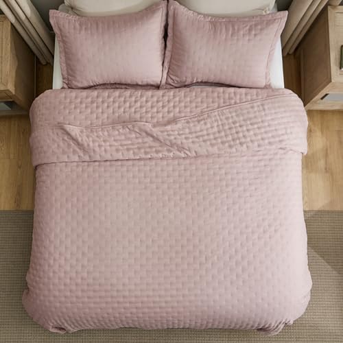 Bedsure King Quilt Set - Ultra Soft Dusty Rose Bedspread