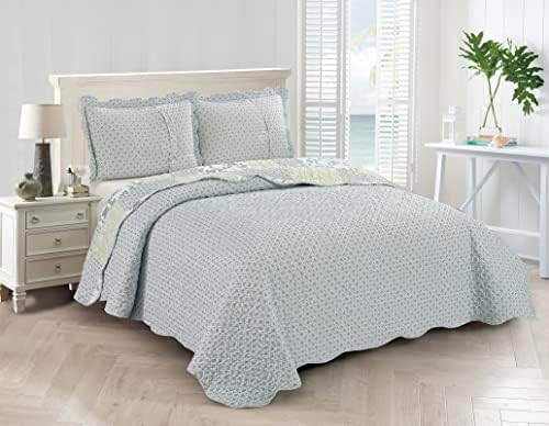 Brilliant Sunshine Quilt Set with 2 Shams 3-Piece Reversible Bedspread