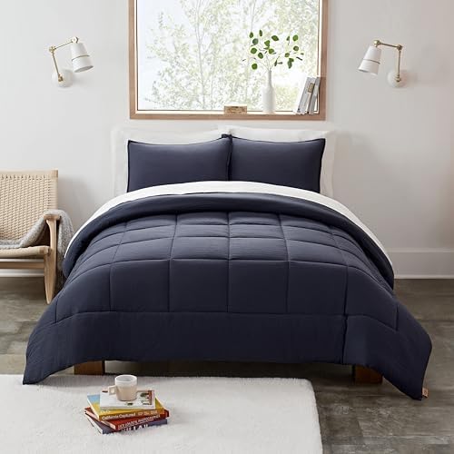 UGG Leonora Down Alternative Comforter Set King Navy Blue