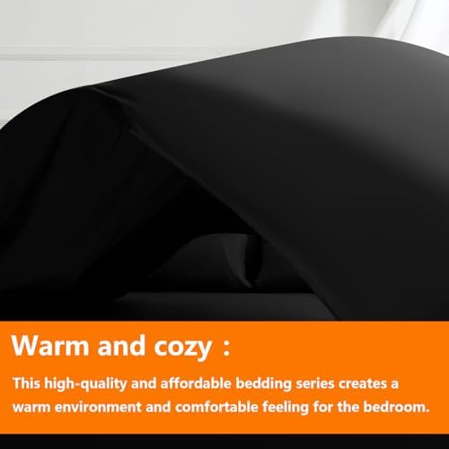 TAIMIT Black Comforter Set 7 Piece Bed in a Bag