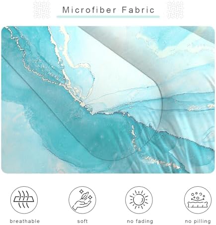 EDGZKO Blue Marble Comforter Set for Kids and Teens
