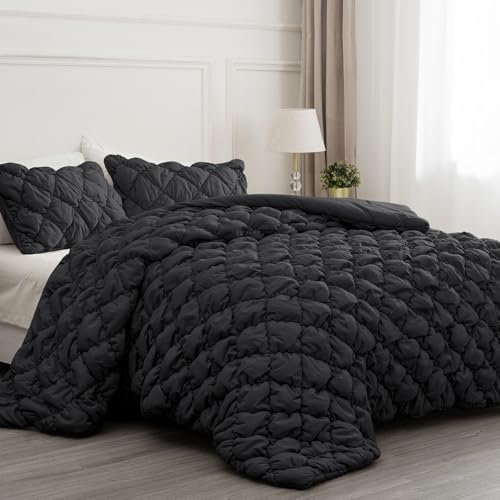 PHF Diamond Marshmallow Puff Comforter Set Queen Size 3Pcs