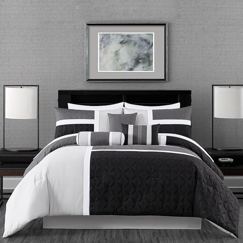 Chezmoi Upland 7-Piece Patchwork Comforter Set Queen