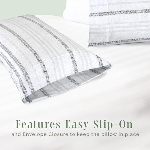 Elegant Comfort Ultra Soft Striped Pillowcases Set of 2 1