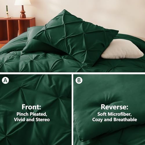 CozyLux Emerald Green Cal King Comforter Set 7-Piece
