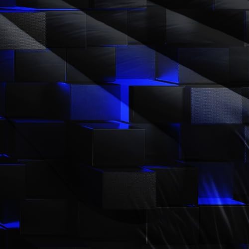 Nttopship Neon Blue Black Comforter Set Twin