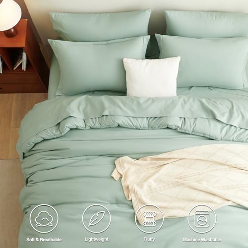 CozyLux Twin XL Comforter Set Sage Green