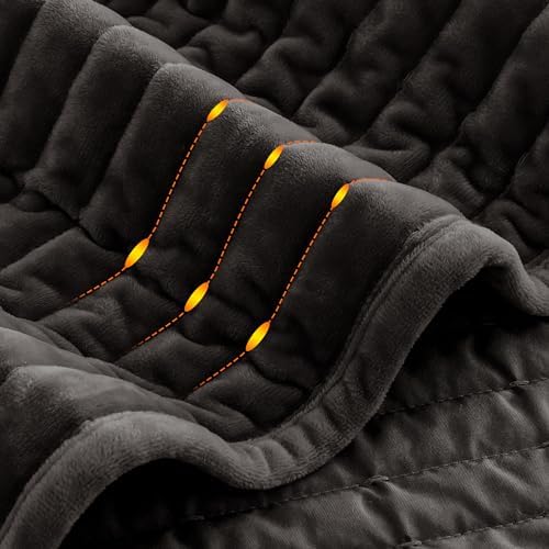 SHALALA Velvet Quilt King Size Set Dark Brown 3-Piece