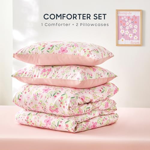 Wake In Cloud Floral Comforter Set 3 Piece