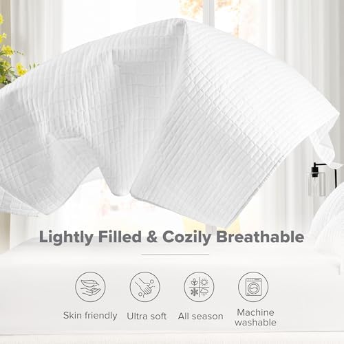 Comfort Spaces Kienna Quilt Set - Lightweight Soft Double Sided Summer Blanket