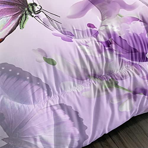 Lavender Butterfly Comforter Set for Kids and Adults