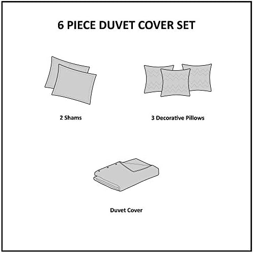Madison Park Lola 6 Piece Cotton Duvet Cover Set