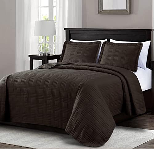 Chezmoi Collection Kingston Queen Size Bedspread Set 3-Piece