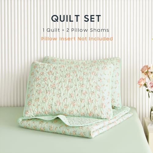 Wake In Cloud Floral Quilt Set 3-Piece QueenFull