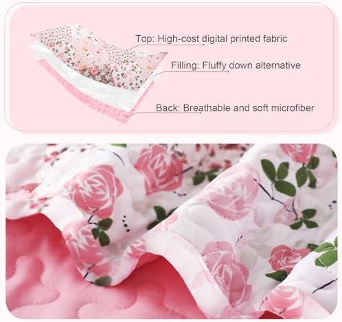 Whale Flotilla Reversible Patchwork Quilt Set Queen Size Pink