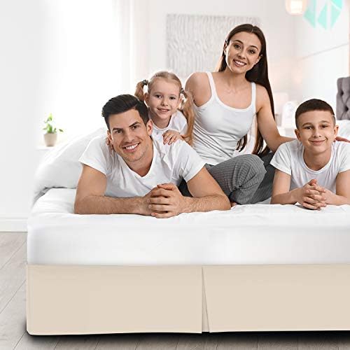 Sajida Cotton Box Pleated Bed Skirt King Size Ivory