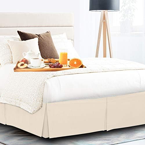Sajida Cotton Box Pleated Bed Skirt King Size Ivory